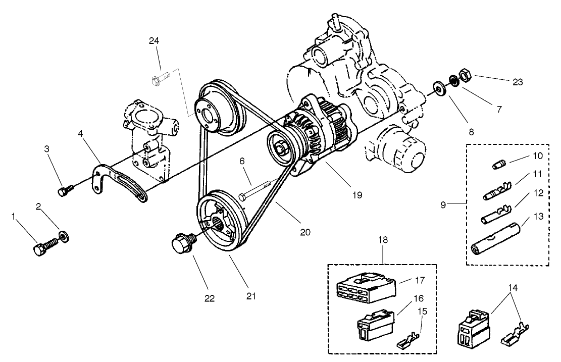 Alternator And Pulley Assembly