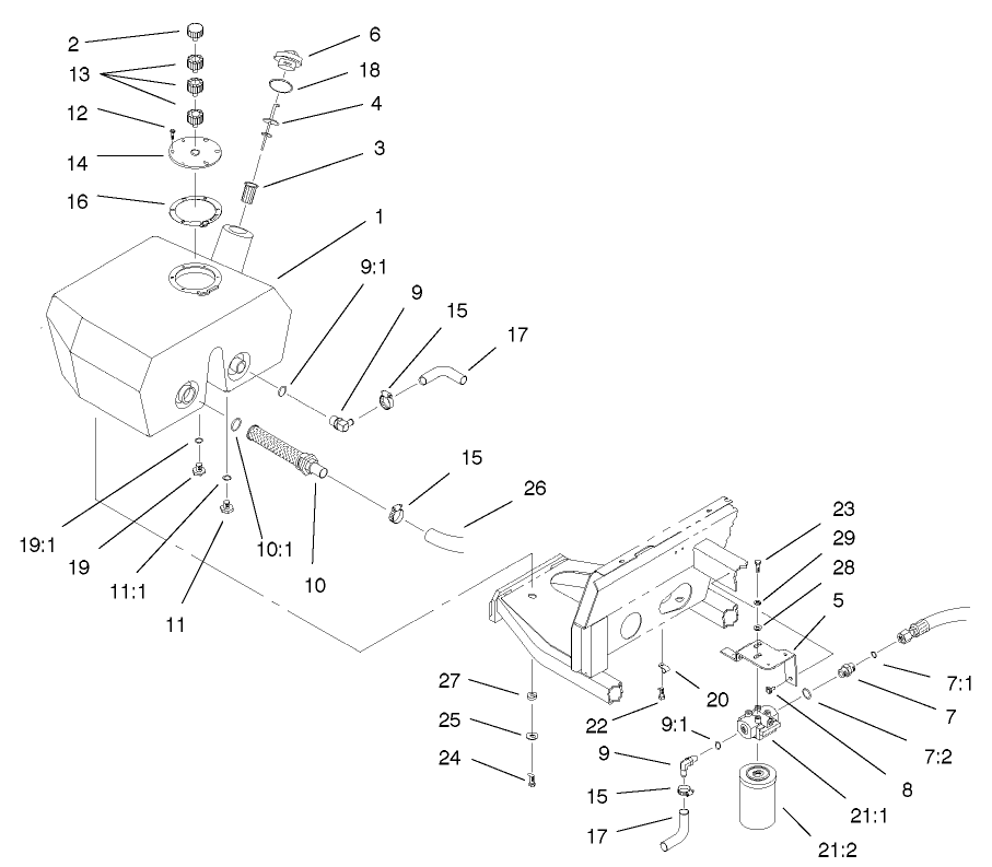 Hydraulic Filter And Reservoir Assembly