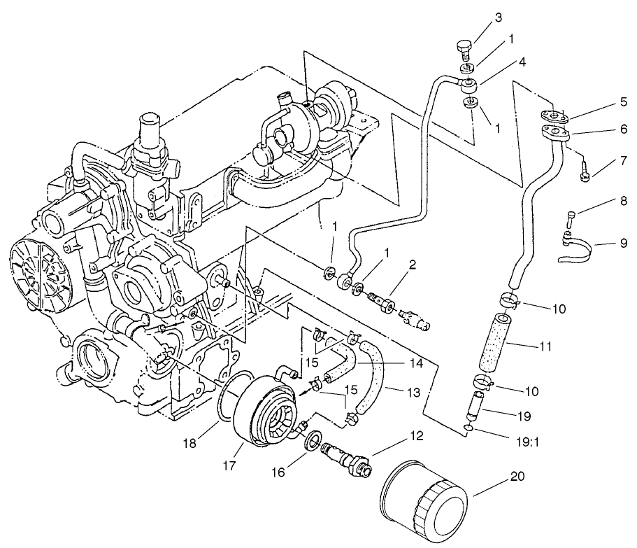 Filter, Oil Cooler And Pipe Assembly