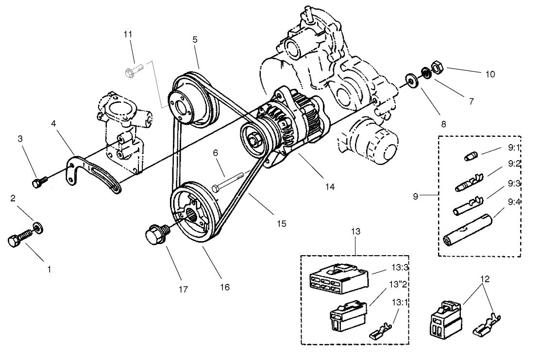 Alternator And Pulley Assembly