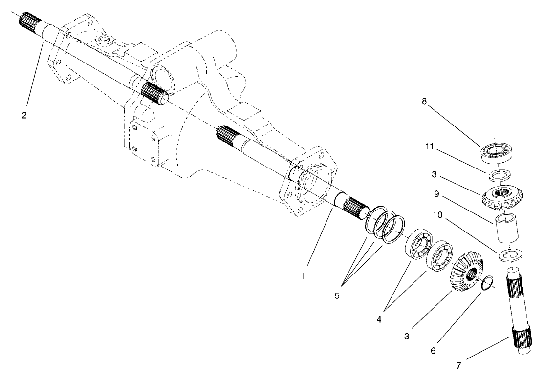 Rear Axle Assembly No. 98-3925 (continued) Bevel Gear Shaft Assembly