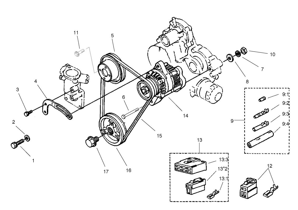 Alternator And Pulley Assembly