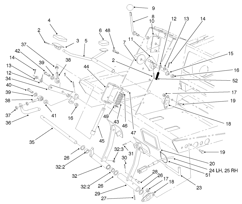 Traction And Brake Pedal Assembly