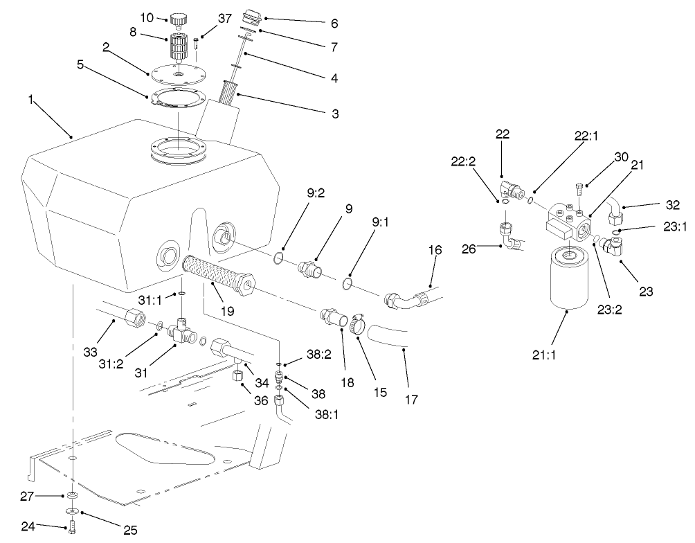 Hydraulic Filter And Reservoir Assembly