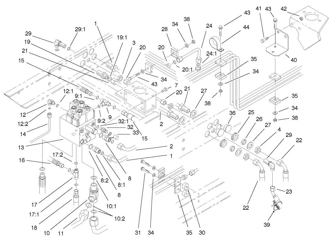 Rear Hydraulic Control Block And Tube Assembly