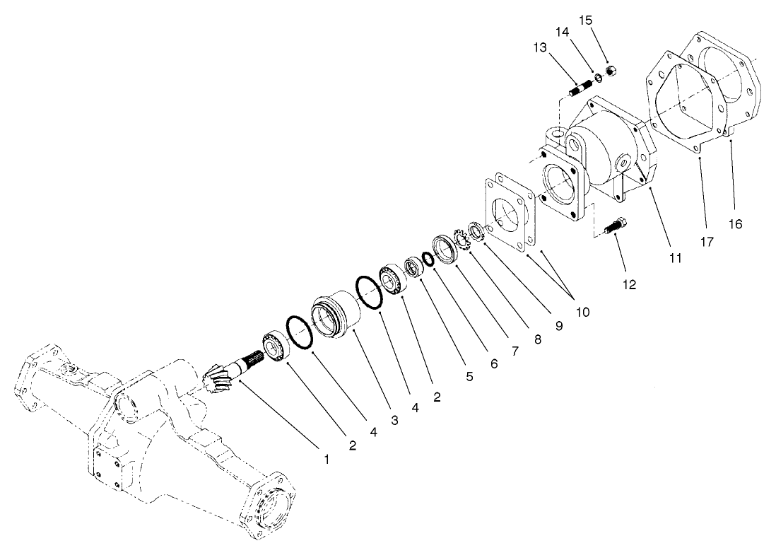 Rear Axle Assembly No. 100-3784 Bevel Pinion Shaft Assembly