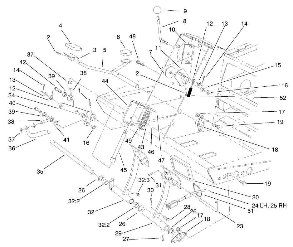 Traction And Brake Pedal Assembly