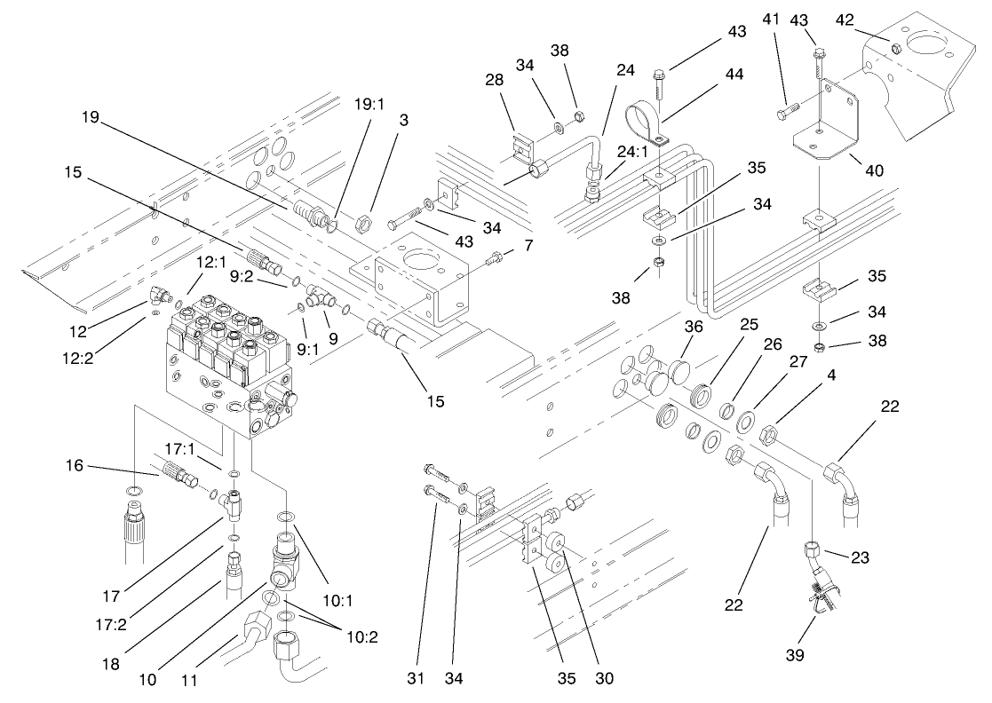 Rear Hydraulic Control Block And Tube Assembly