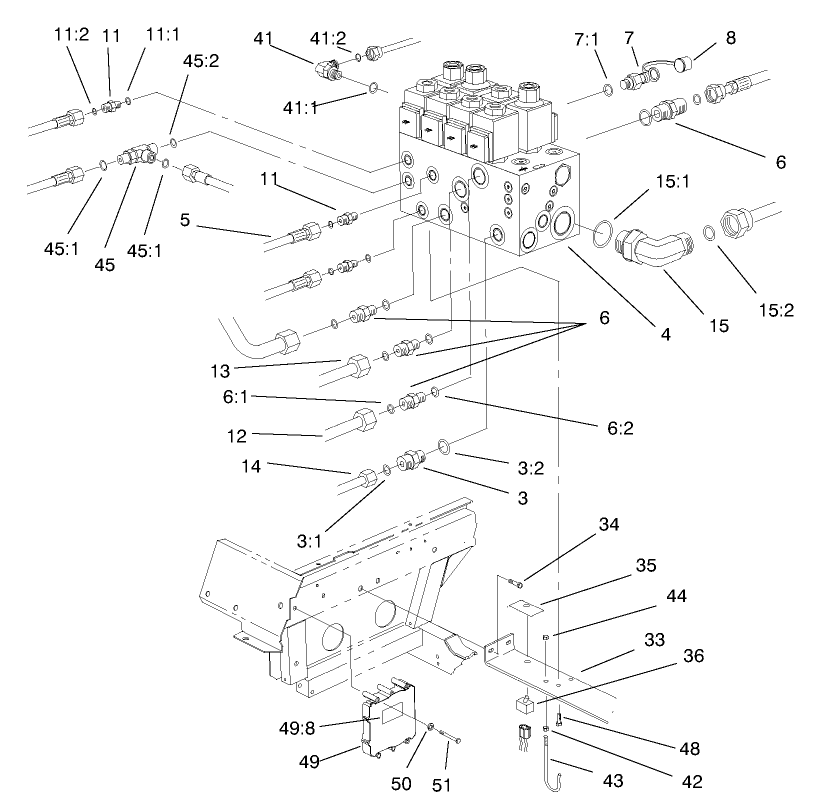 Front Hydraulic Control Block And Hose Assembly