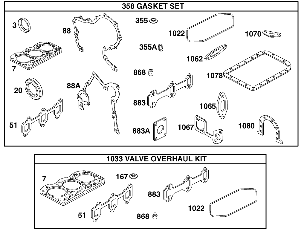 Gasket And Valve Overhaul Kit Assembly