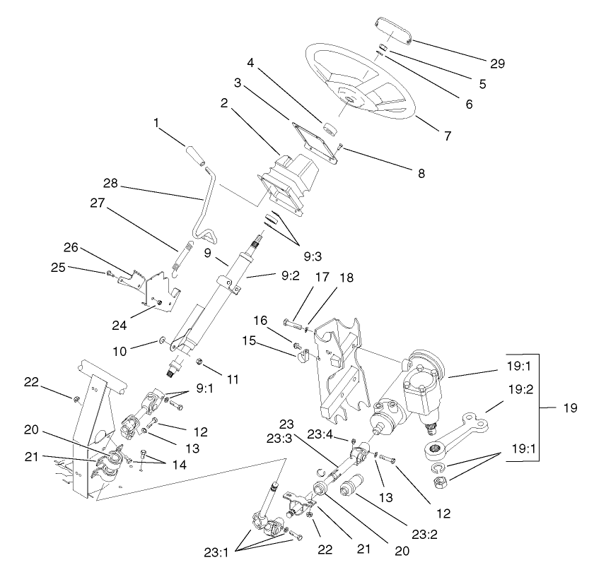 2 Wheel Drive Steering Assembly (only on: 07213TC)