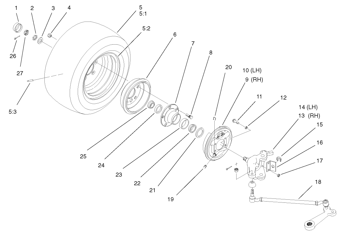2 Wheel Drive Front Wheel Assembly (only on: 07213TC)
