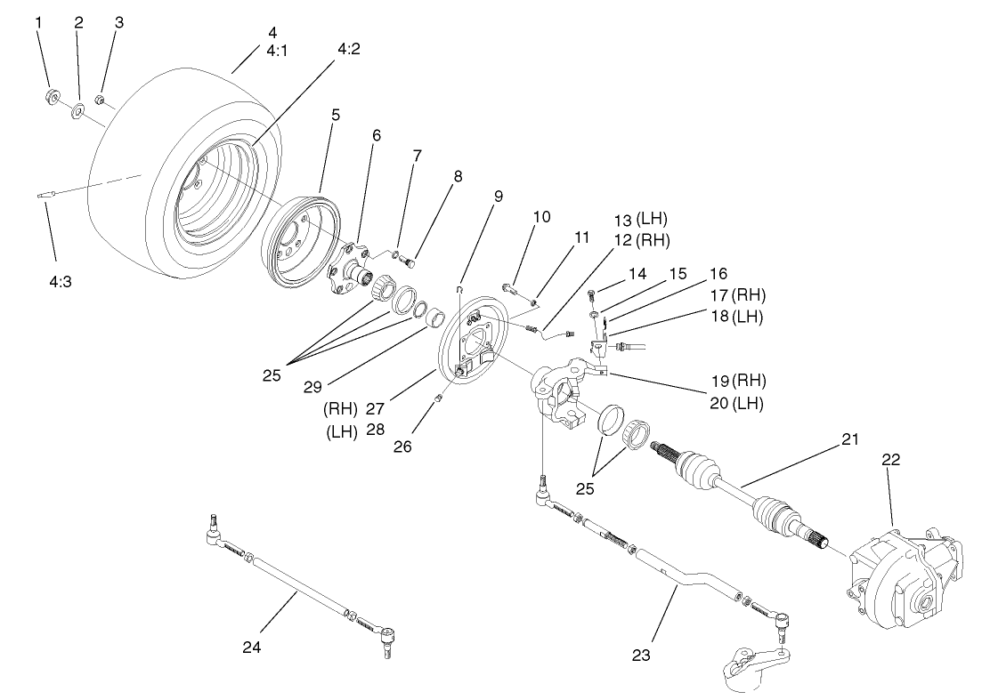 4 Wheel Drive Front Wheel Assembly (only on: 07217TC)