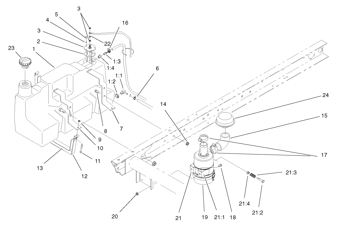 Fuel Tank and Air Cleaner Assembly