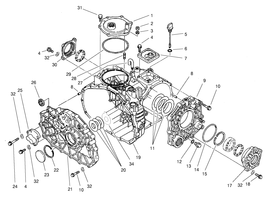Case Assembly Transaxle Assembly No. 105-4180 (only on: 07213TC)