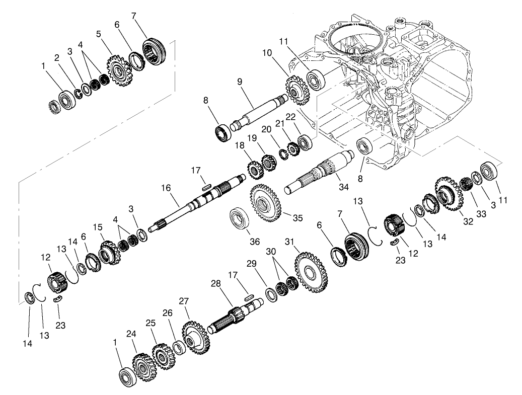 Gear Shaft Assembly Transaxle Assembly No. 105-4190 (only on: 07217TC)