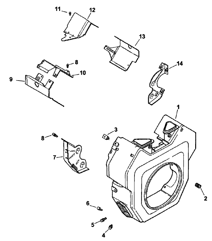 Blower Housing And Baffle Assembly Kohler Engine Ch20s Ps-64650