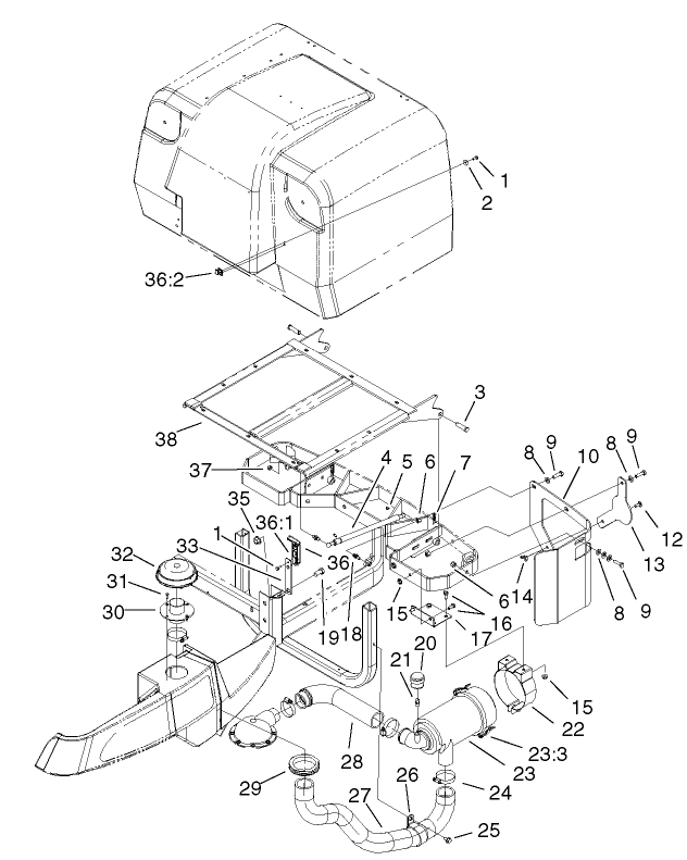 Air Cleaner And Bagger Frame Assembly
