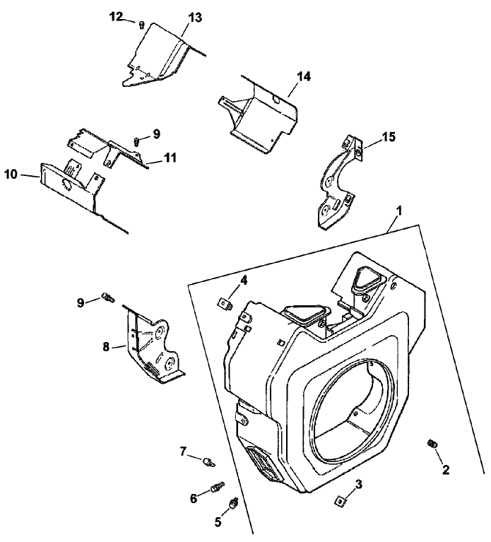 Blower Housing And Baffle Assembly Kohler Engine Ch25s Ps-68670