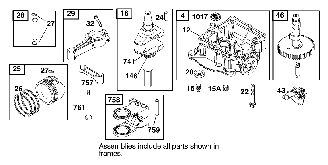 Crankcase Assembly Briggs And Stratton Model 312777-0128-E1