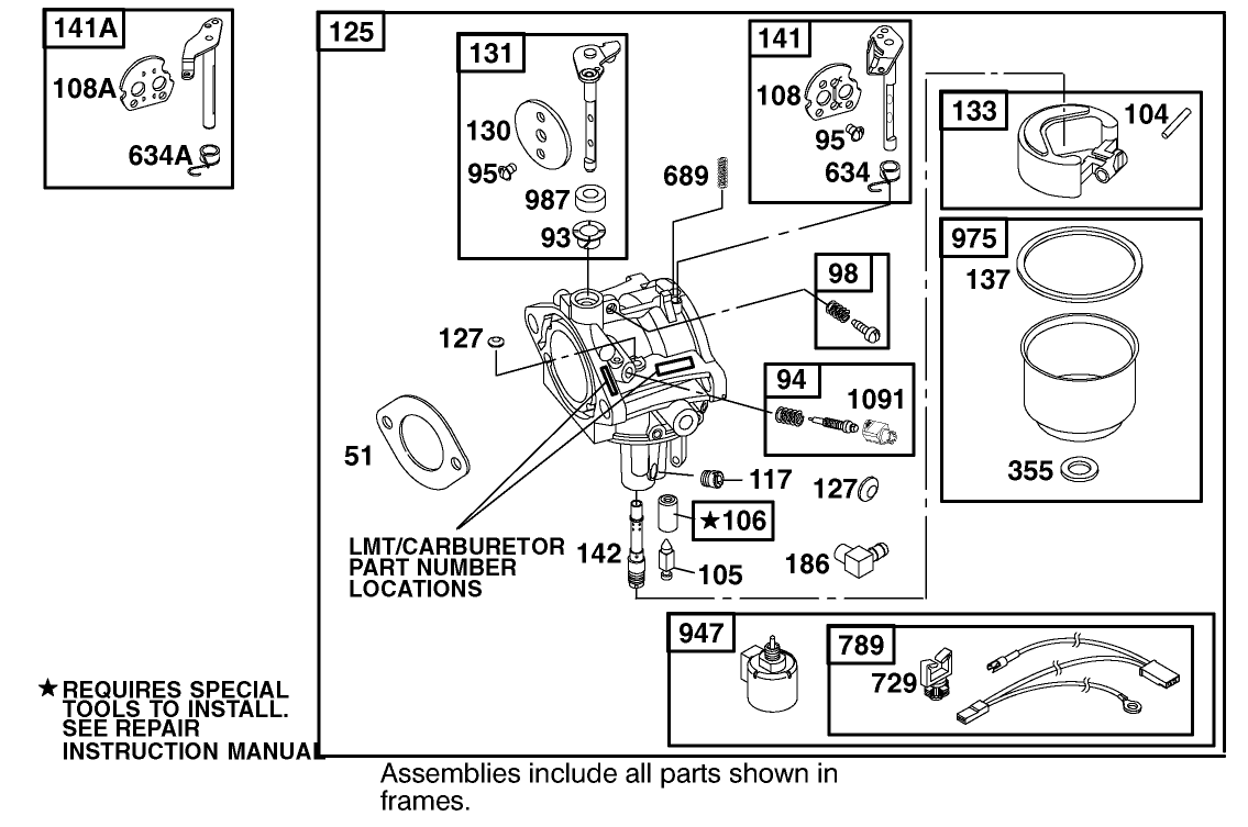 Carburetor Assembly Briggs And Stratton Model 312777-0128-E1
