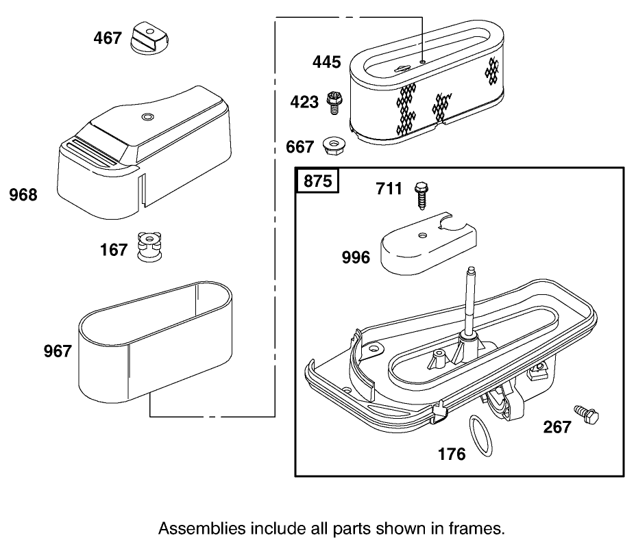 Air Cleaner Assembly Briggs And Stratton Model 312777-0128-E1