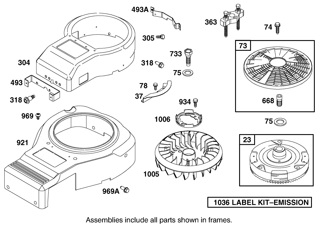 Blower Housing Assembly Briggs And Stratton Model 312777-0128-E1