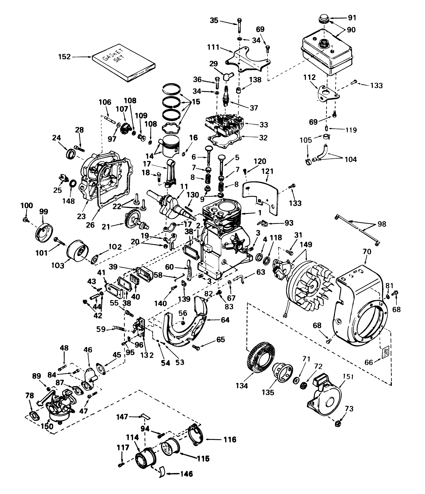 Engine Tecumseh Model H35-45481m