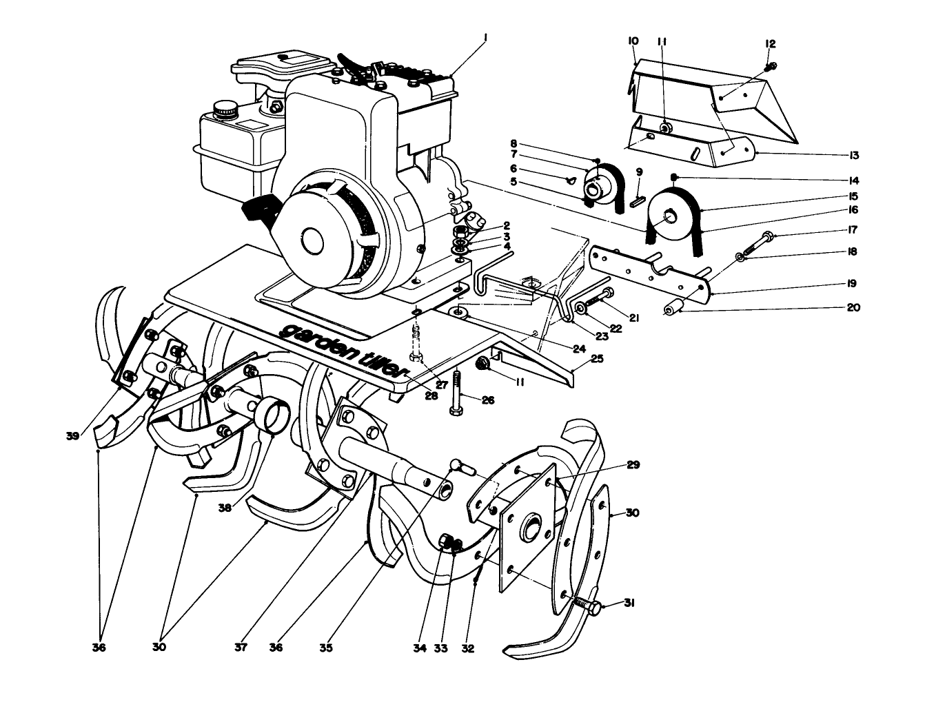 Tine And Engine Assembly