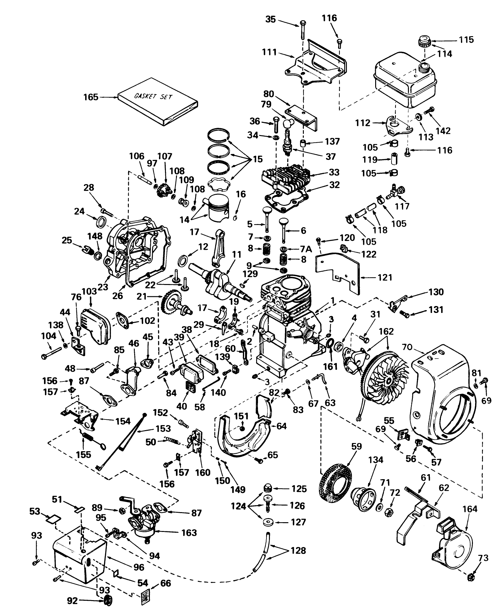 Engine, Tecumseh Model No. Hs50-67074b (5 H.p. Snowthrower Model No. 31625)