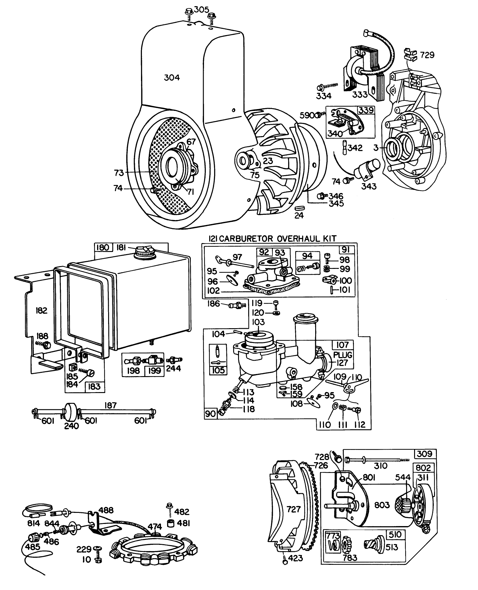 Engine Briggs & Stratton Model No. 251417 Type No. 0173-01