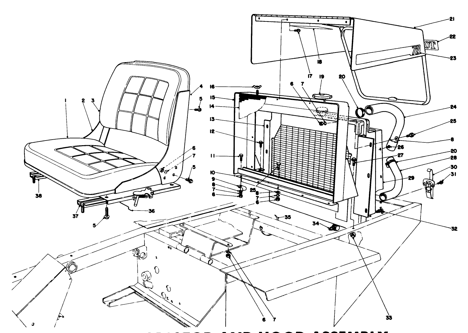 Seat, Radiator And Hood Assembly