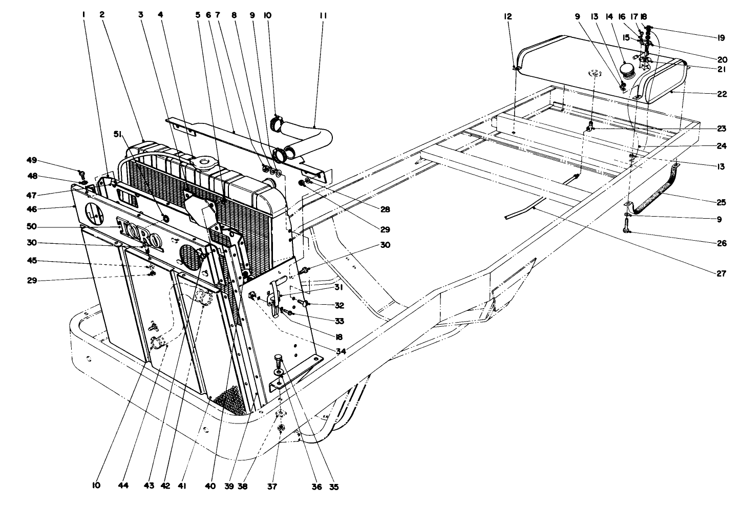 Radiator And Fuel Tank Assembly