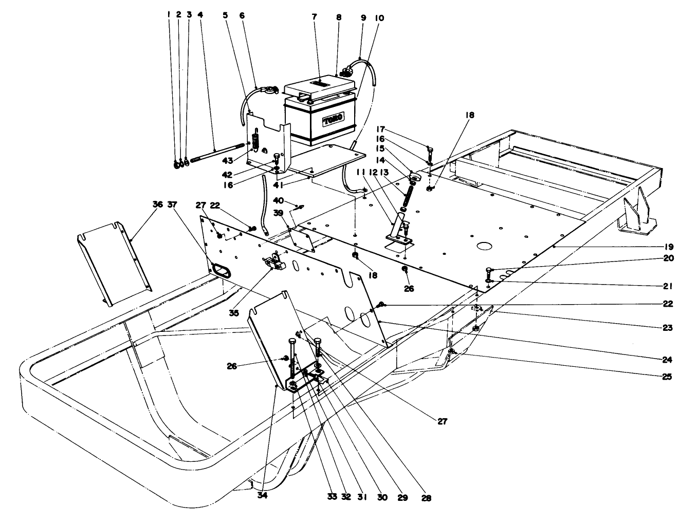 Toe Board And Battery Assembly
