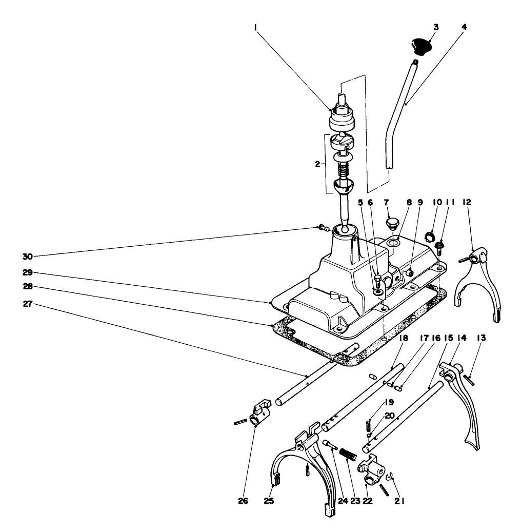 Shift Lever And Fork Assembly