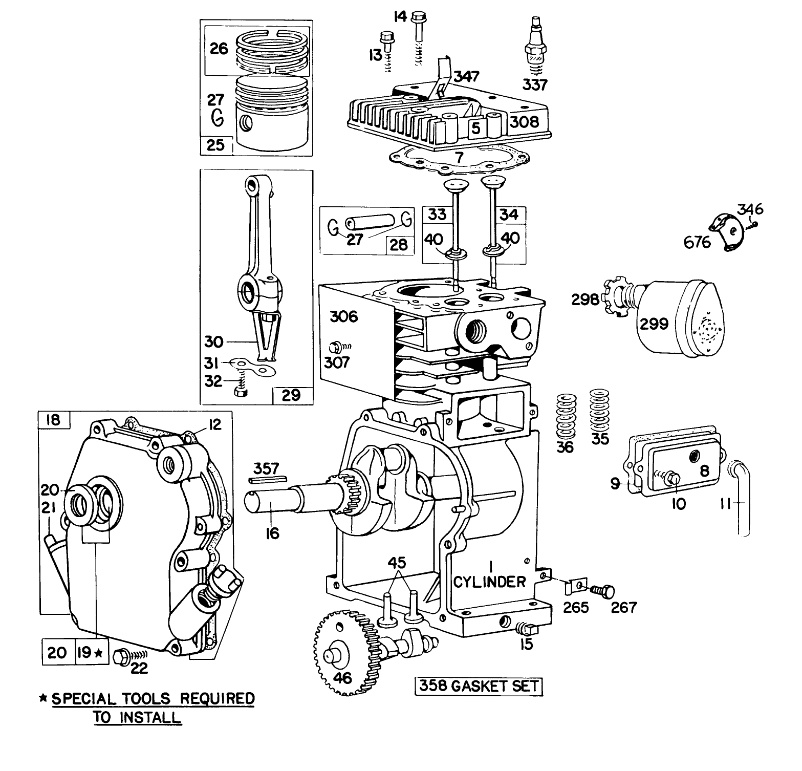 Engine Briggs & Stratton Model 60102-0378-01 2 H.p. Tiller Model 58307