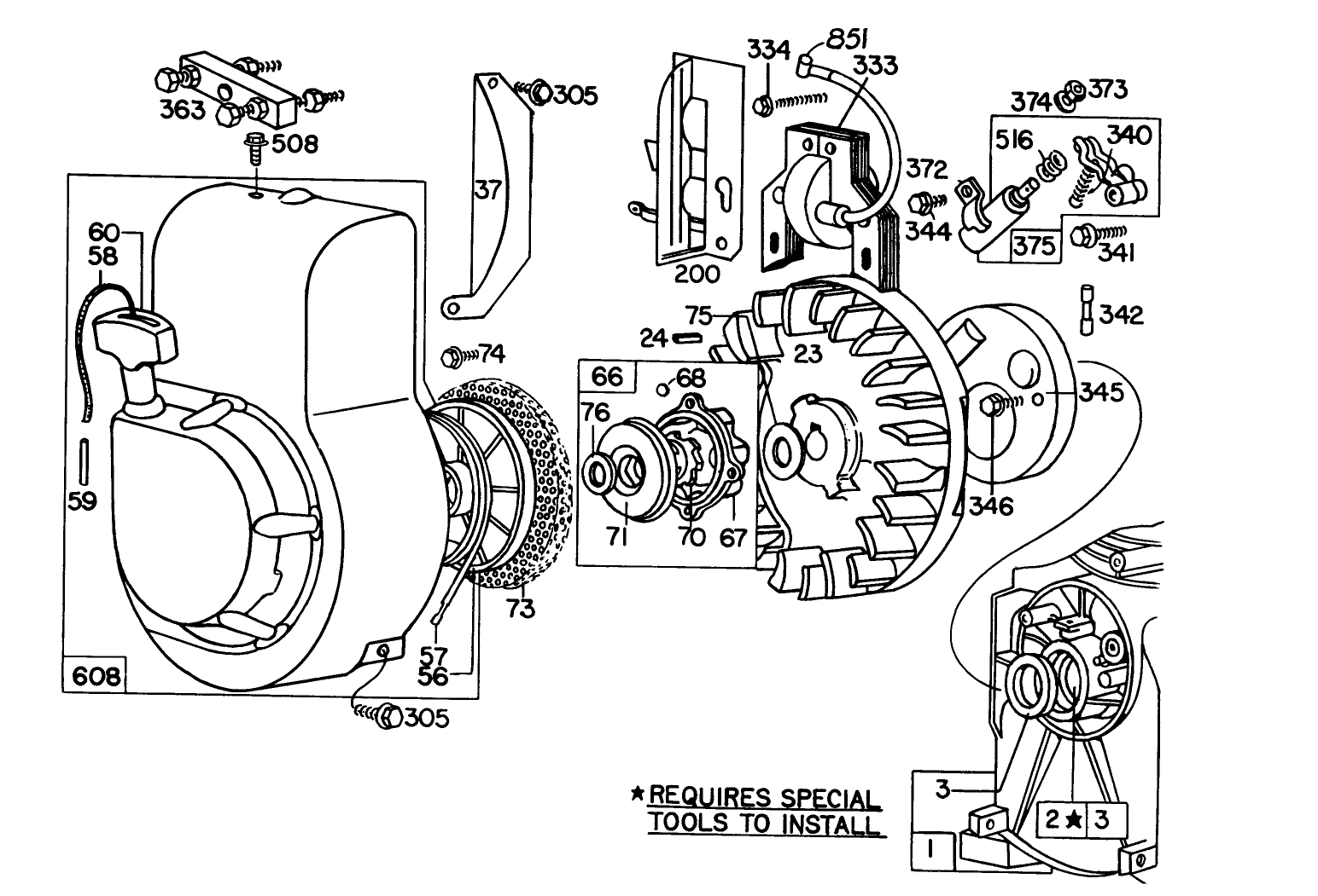 Engine Briggs & Stratton Model 60102-0378-01 2 H.p. Tiller Model 58307