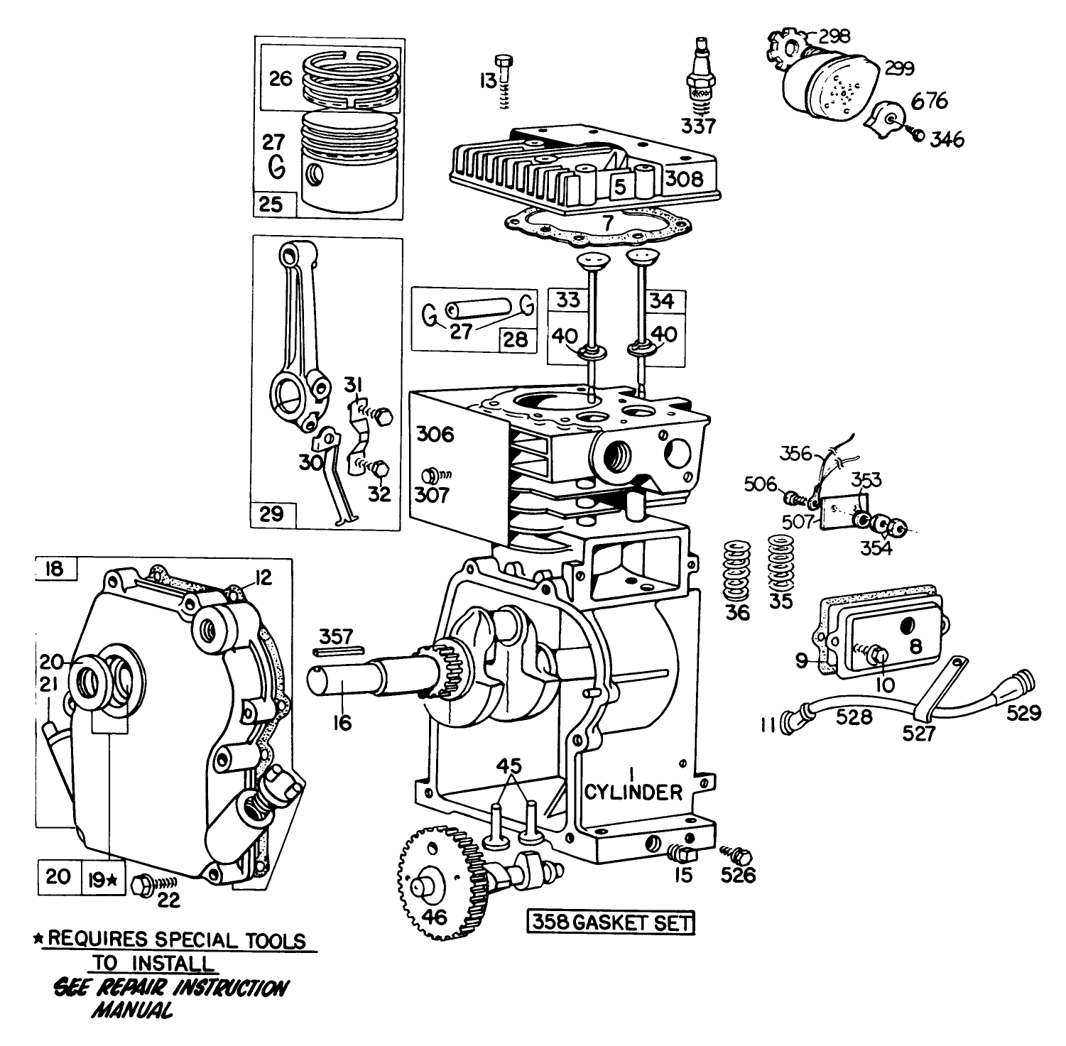 Engine Briggs & Stratton Model 111202-0131-01 4 H.p. Tiller Model 58336