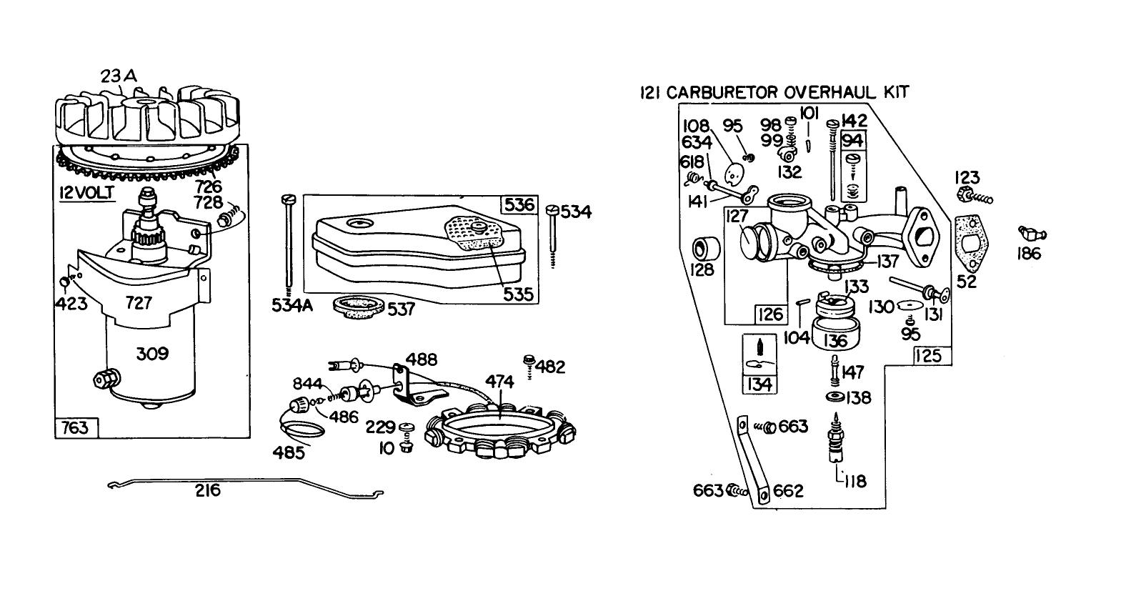 Engine Briggs & Stratton Model 191707-5149-01 (model 57300)