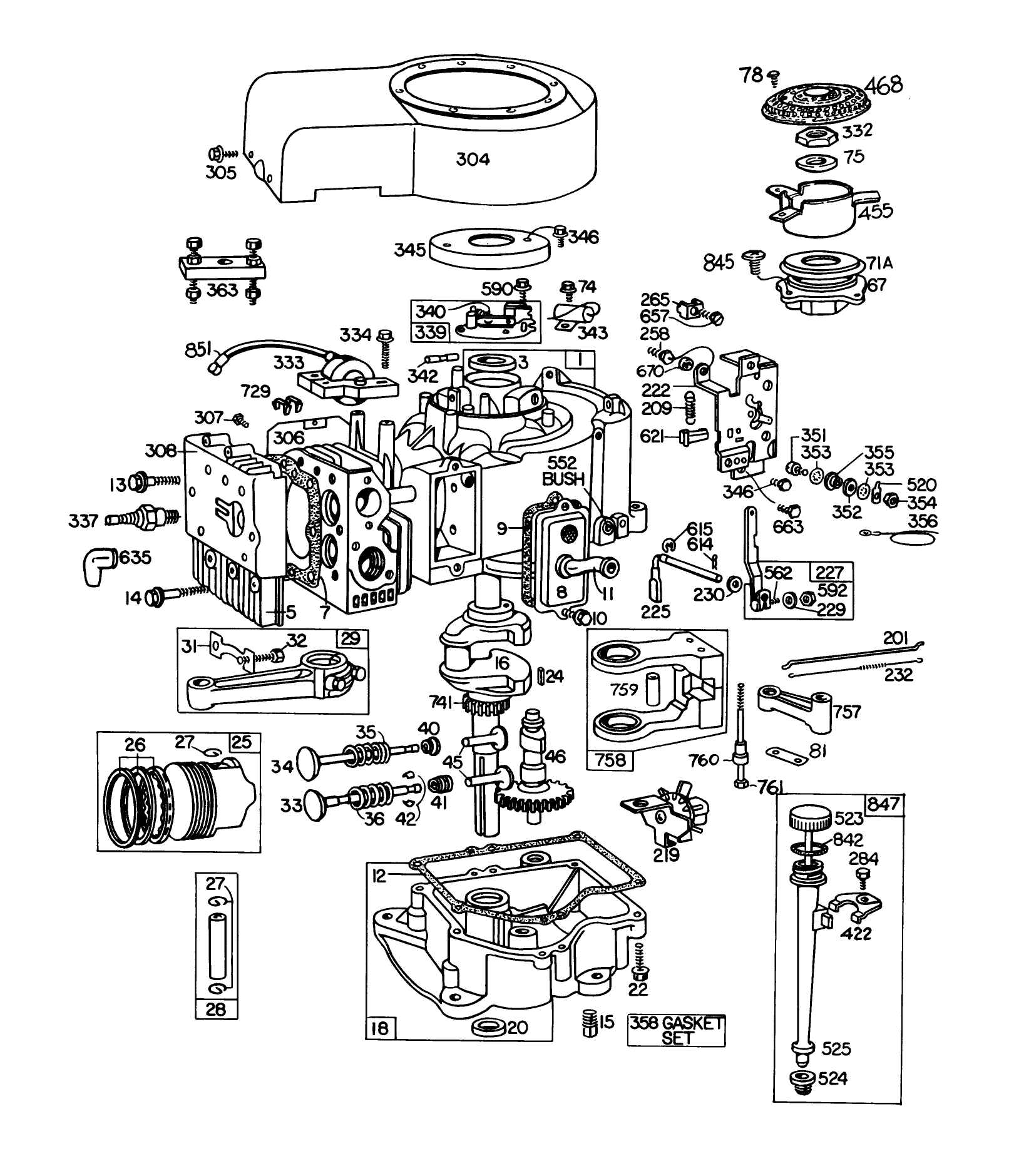 Engine Briggs & Stratton Model 251707-0175-01 (model 57351)