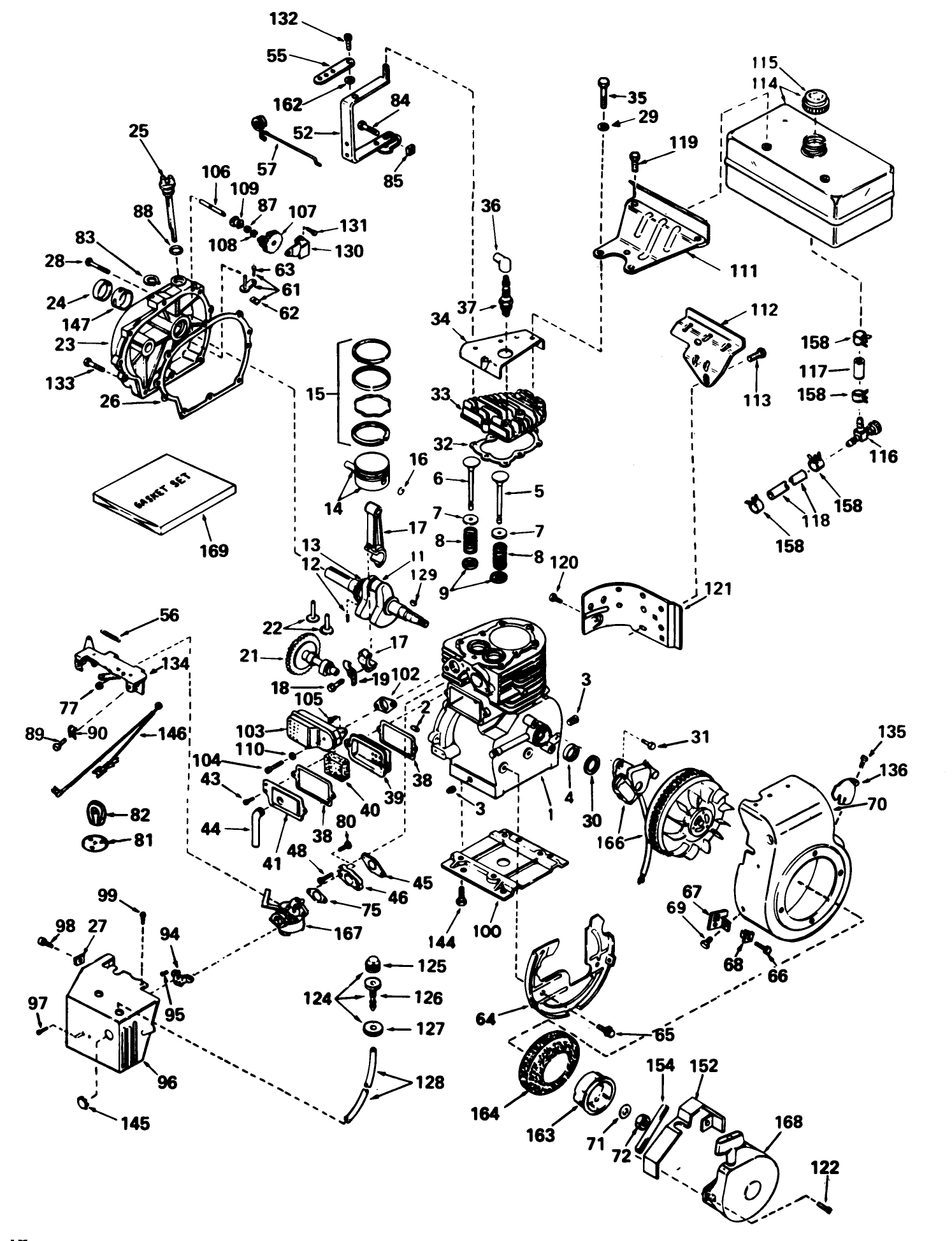 Engine Tecumseh Model No. H70-130176d (continued) (7 H.p. Snowthrower Model No. 38050)