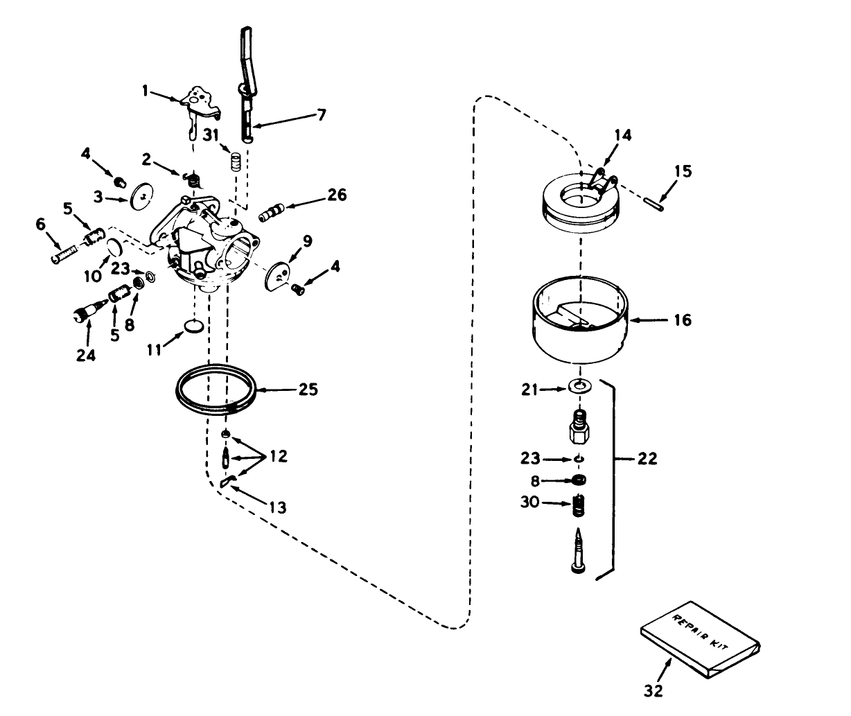 Carburetor No. 631920 (7 H.p. Snowthrower Model No. 38050)