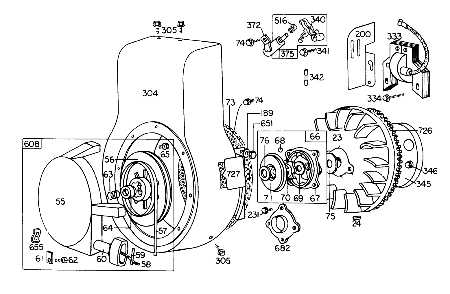 Rewind Starter Assembly (8 H.p. Snowthrower Model 38060)
