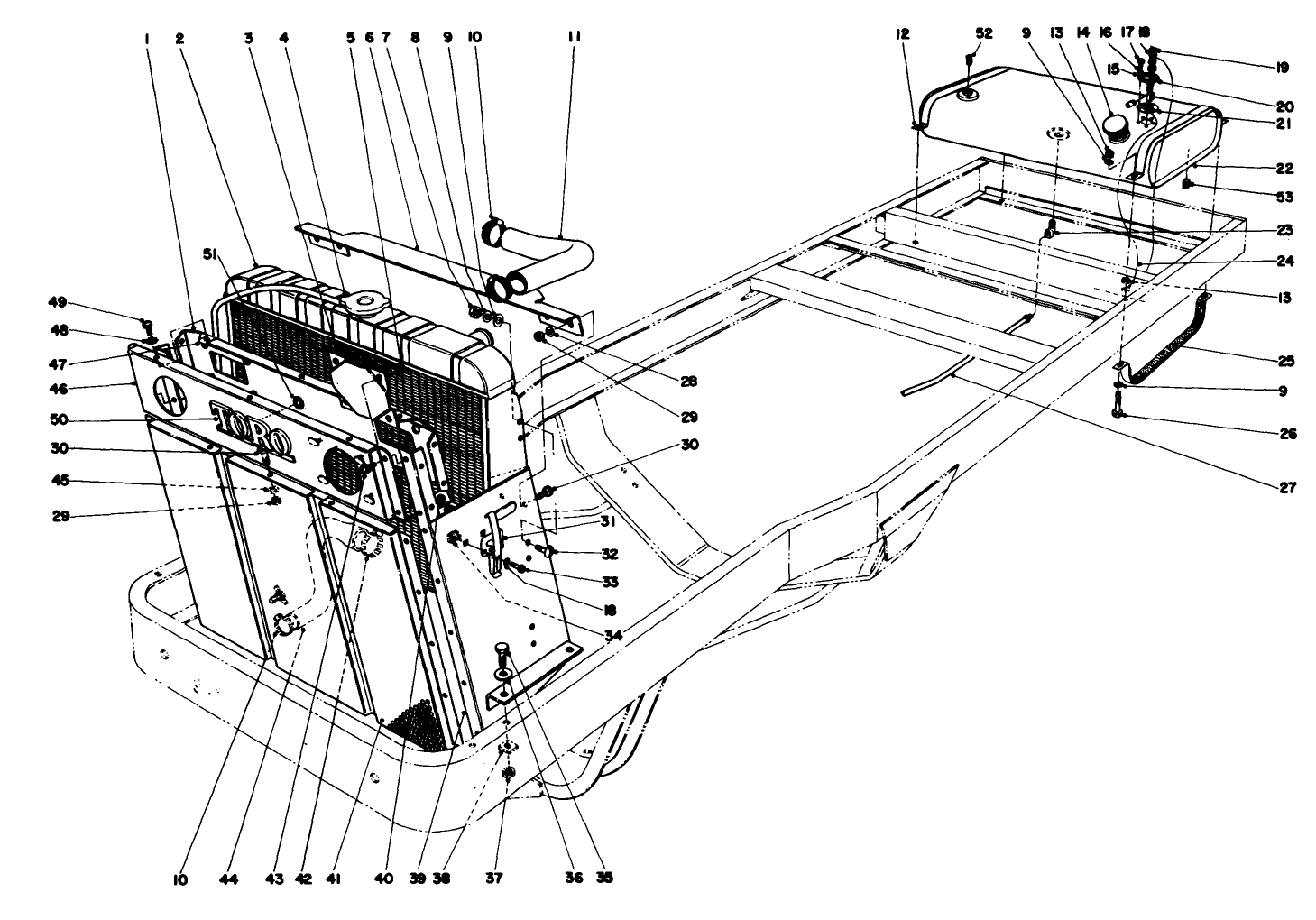 Radiator And Fuel Tank Assembly