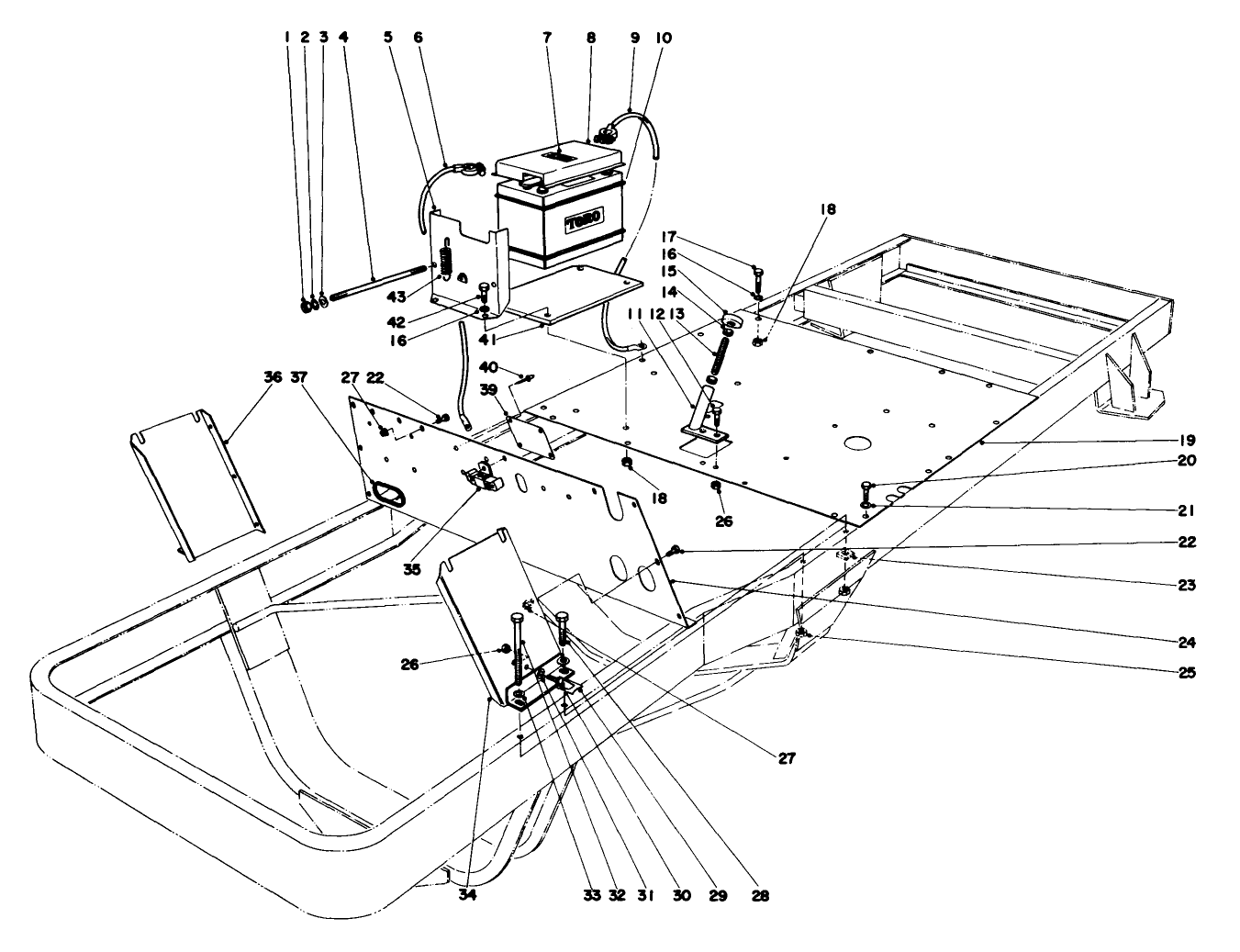 Toe Board And Battery Assembly