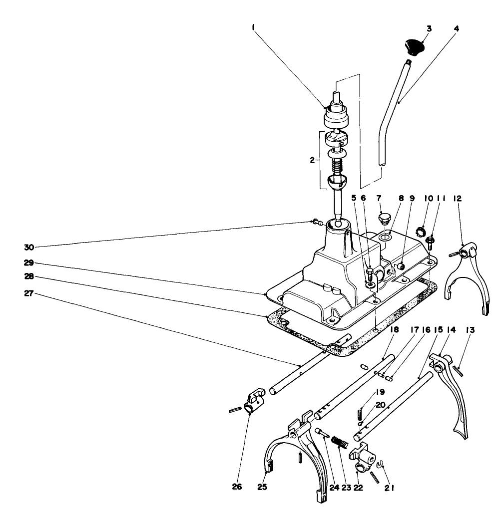 Shift Lever And Fork Assembly