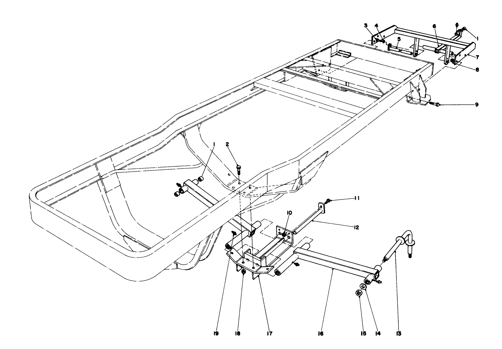 Drawbar Assembly No. 1, 2 & 3 Position Parkmaster 7 Unit