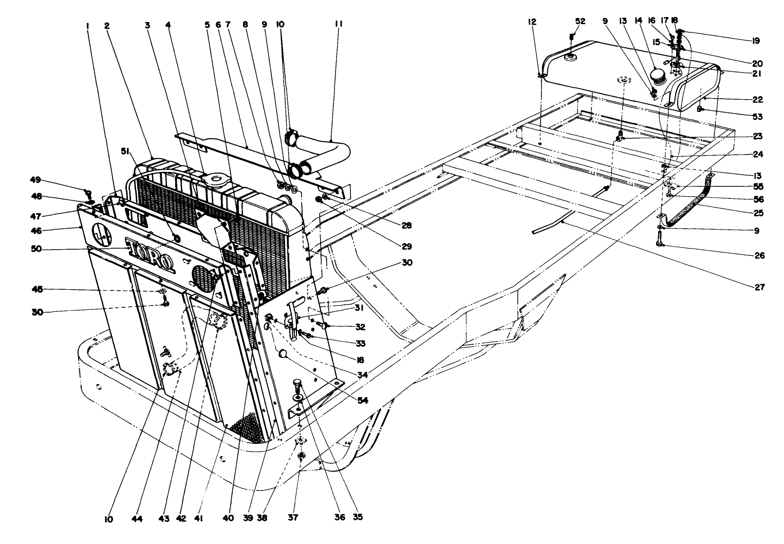 Radiator And Fuel Tank Assembly