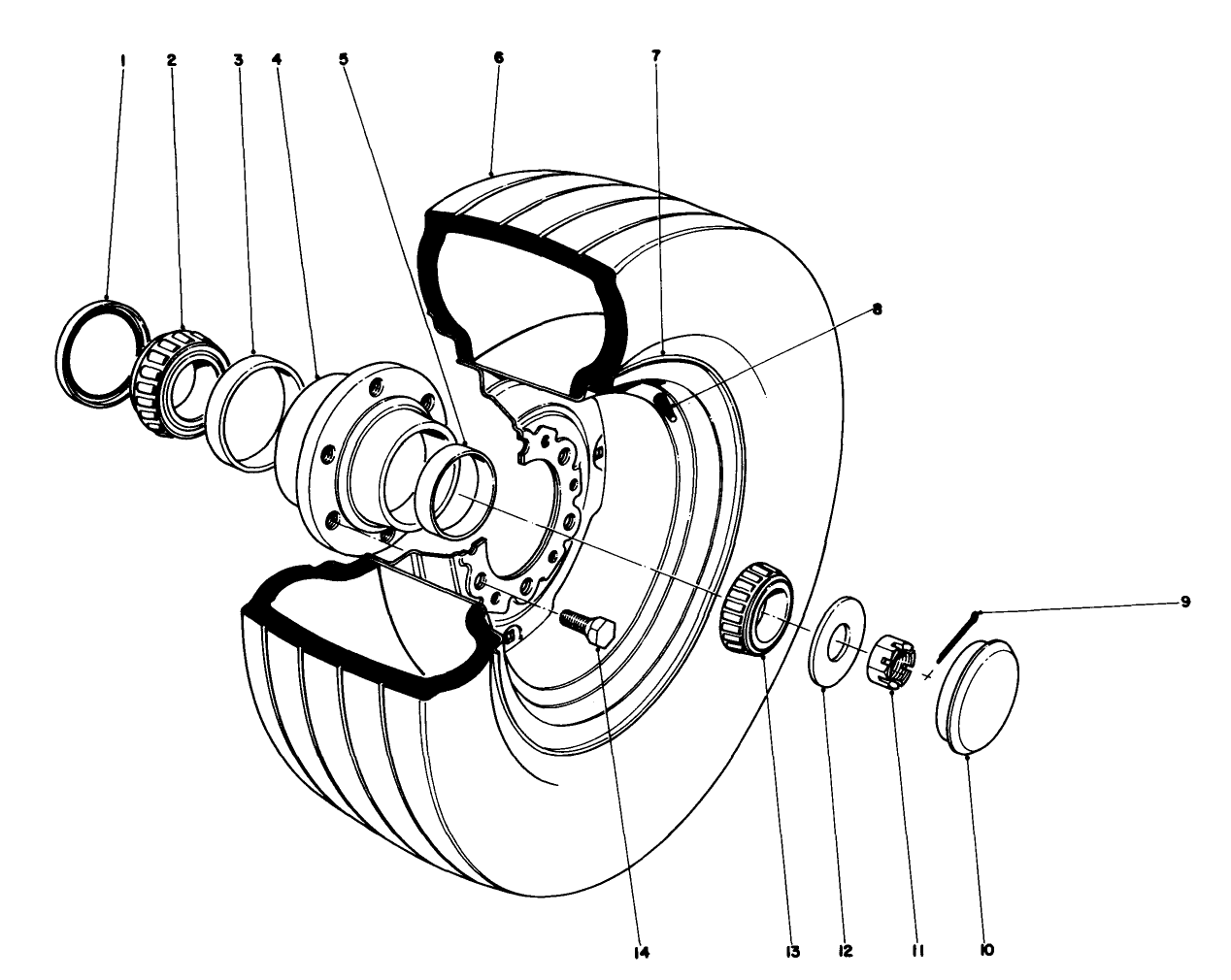 Front Wheel Hub And Rim-For 9.5 L-14 Tire