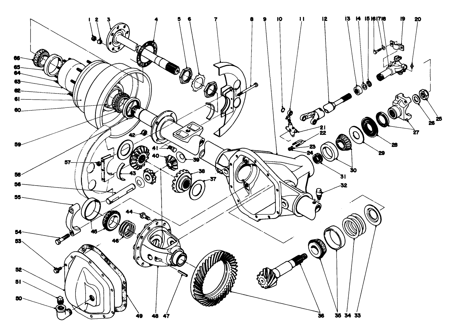 Rear Axle (36-9830) And Drive Line (36-9250)